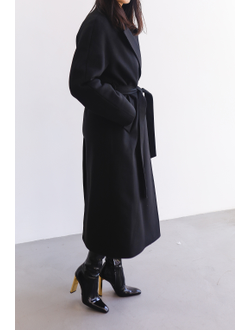 Пальто утепленное шерстяное (черный)