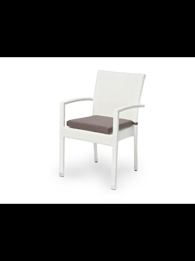 Плетеный стул MILANO белый из искусственного ротанга