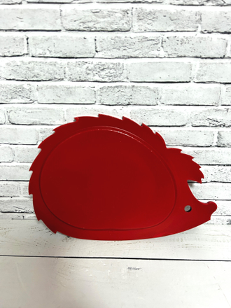 Тарелка Ежик 280*190 мм сухарница с росписью Хохлома