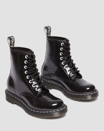 Ботинки Dr Martens 1460 Flower Emboss Patent Black