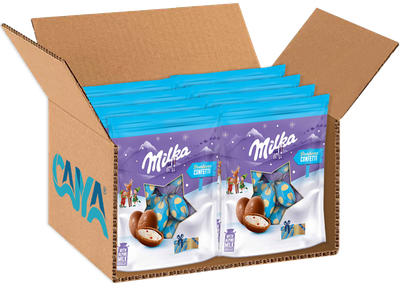 Новогодние шоколадные яйца конфеты Milka Bonbons Confetti