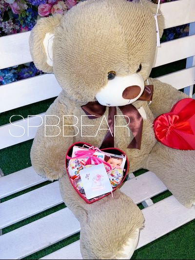 Подарочный набор №3 - Плюшевый мишка 120 см, Шары сердца 2, Киндер бокс средний