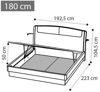 Кровать "Sinkro" с подъёмным механизмом 180х200 см (экокожа Castoro)