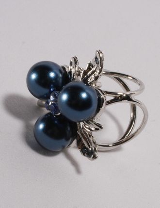 КОЛЬЦО ДЛЯ ШАРФА "ГОЛУБЫЕ ЖЕМЧУЖИНЫ"