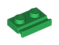 Plate, Modified 1 x 2 with Door Rail, Green (32028 / 4107760 / 4272665)