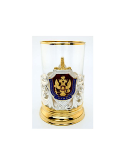 подстаканник ФСБ с эмалью и позолотой