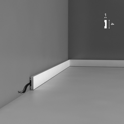 Плинтус ORAC Decor SX162, дюрополимерный, влагостойкий, ударопрочный, под покраску, длина 2 метра