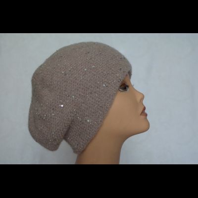 Женский берет розовый с пайетками Vizio Италия 6454