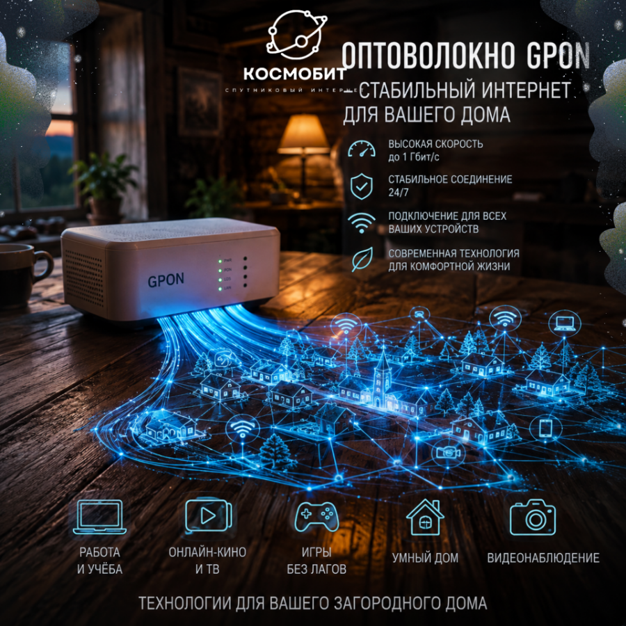 Оптоволокно GPON для загородного дома: отличный вариант, если сеть уже рядом