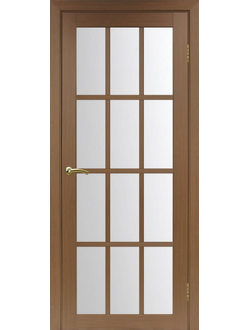OPTIMA PORTE/ TURIN 542.2222 ОРЕХ КЛАССИЧЕСКИЙ/ САТИН СВЕТЛОЕ. ПОЛОТНО ОСТЕКЛЕННОЕ