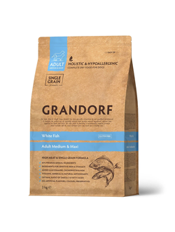 Grandorf (Грандорф): сухой корм для собак всех пород Белая рыба, 3 кг