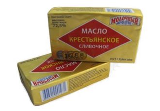 Масло сливочное Крестьянское несоленое 72.5% в/с фольга 180г Экомилк