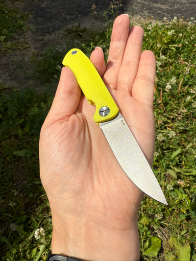 Фрикционный складной нож Микрос сталь VG10, рукоять G10, цвет желтый