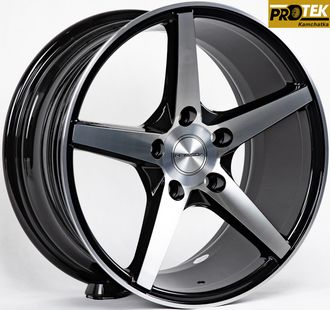 Комплект дисков R16 7,5J ET+35 5*114,3 Vossen VPS-303 Черный глянец с полированными лучами (G418)