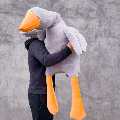 Плюшевый гусь 150 см премиум серый