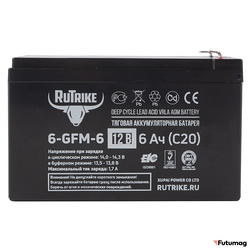 Тяговый аккумулятор RuTrike 6-GFM-6 (12V6A/H C20)
