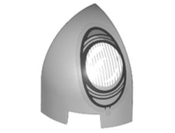 Slope, Curved 1 x 1 x 1 1/3 Corner Round with White and Silver Headlight Pattern Model Right Side, Light Bluish Gray (1871pb001R / 6408442)
