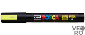 Акриловый Маркер Uni POSCA PC-5M 1,8-2,5мм, овальный наконечник, флуоресцентный желтый