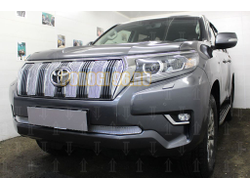 Защита радиатора Toyota Land Cruiser Prado 150 2017- chrome низ PREMIUM