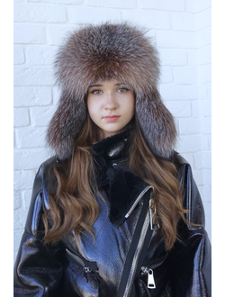 Ушанка "Полярная звезда" цвет черный + кристалл