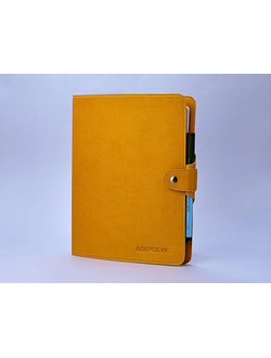 Многоразовый ежедневник Добробук А5 с обложкой из эко-кожи горчичного цвета
