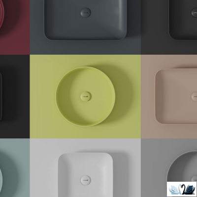 Раковина Creavit Loop LP145-00NN00E-0000 Neon Mat LP145, желтая матовая, диаметром 45 см