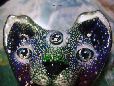 "Всевидящий Муркотик - звёздный путешественник", необычная брошь в стиле фэнтези