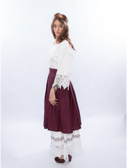 Юбка с Бантовыми складками Льняная