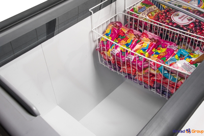 Ларь морозильный GELLAR FG 350 C прямое стекло (серый)