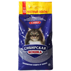 Наполнитель для кошек Сибирская кошка Комкующийся СУПЕР, 10 л