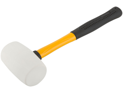Киянка резиновая белая, фиберглассовая ручка 60 мм ( 450 гр ) FIT, 45503
