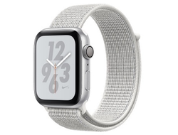 Apple Watch Series 4 44mm Aluminum Case with Nike Sport Loop (Silver/Summit White)
