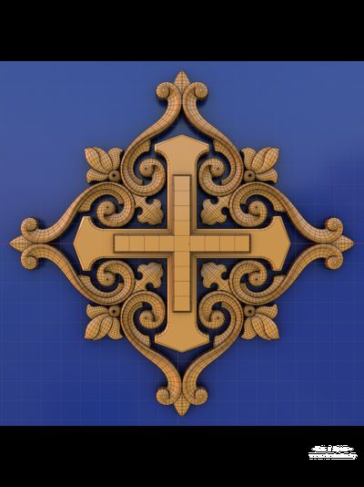 Резной крест, 3d-model 1