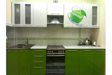 Модульная кухня "Олива" зеленый/белый