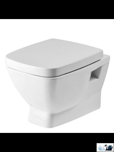 Комплект ПЭК Santek Нео 1.WH50.1.776. Инсталляция с кнопкой (черный, матовый) и подвесной унитаз с сиденьем микролифт