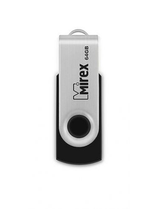 Накопитель USB 2.0 64GB Mirex SWIVEL 13600-FMURUS64 чёрный (ecopack)