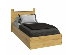 ЛДСП Кровать ЭКО 0,9 Дуб Вотан-Белый гладкий