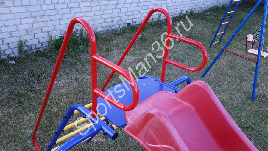 подставка для детской горки + скат S-line 3 м красный