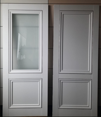 Межкомнатная дверь "PRADO" (манхэттен) вставка серебро остекленная