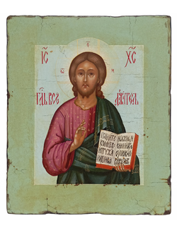 Господь Вседержитель. Рукописная икона, стилизованная "под старину".