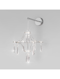 Настенный светодиодный светильник с фигурным хрусталем 442/1 хром