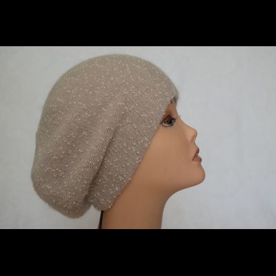 Берет женский с бисером Vizio Италия 6158 кремового цвета