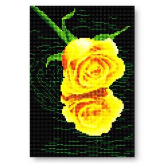 Алмазная мозаика Anya Желтая роза-20х30см.