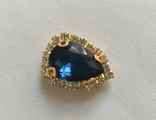 Стразы в золоте' тёмный сапфир 15×18 мм