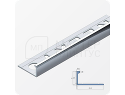 Окантовочный плиточный профиль из алюминия 12 мм. NEEXY PV02-03 BS Серебро блестящее 2.7 м.