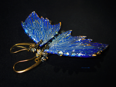 Серьги в винтажном стиле "Звёздная метель. Сказка о Вавилонском мотыльке"