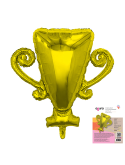 Кубок золотой, фольгированный шар  36"/91 см