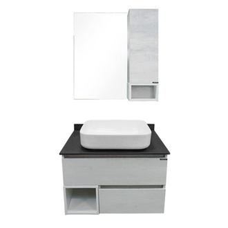 Зеркало-шкаф "Прага-75" дуб белый