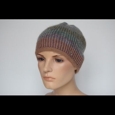Разноцветная коричневая шапка в полоску Vizio Италия 6520 С