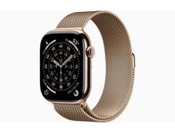 Apple Watch Series 11 46mm Gold Titanium Case with Gold Milanese Loop S/M
